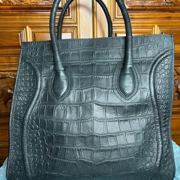 CELINE PHANTOM HANDBAG CROCODILE EMBOSSED LEATHER - Picture 11 of 15